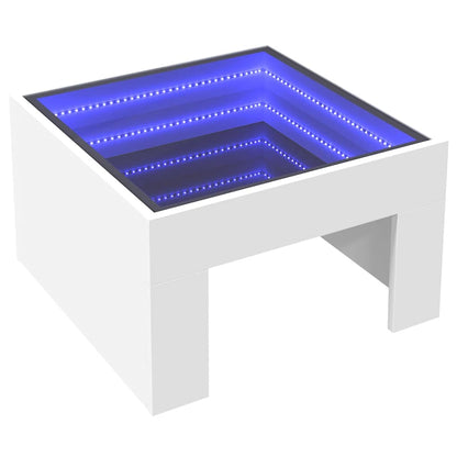 Tavolino da Salotto con LED Infinity Bianco 50x50x30 cm | homemem39
