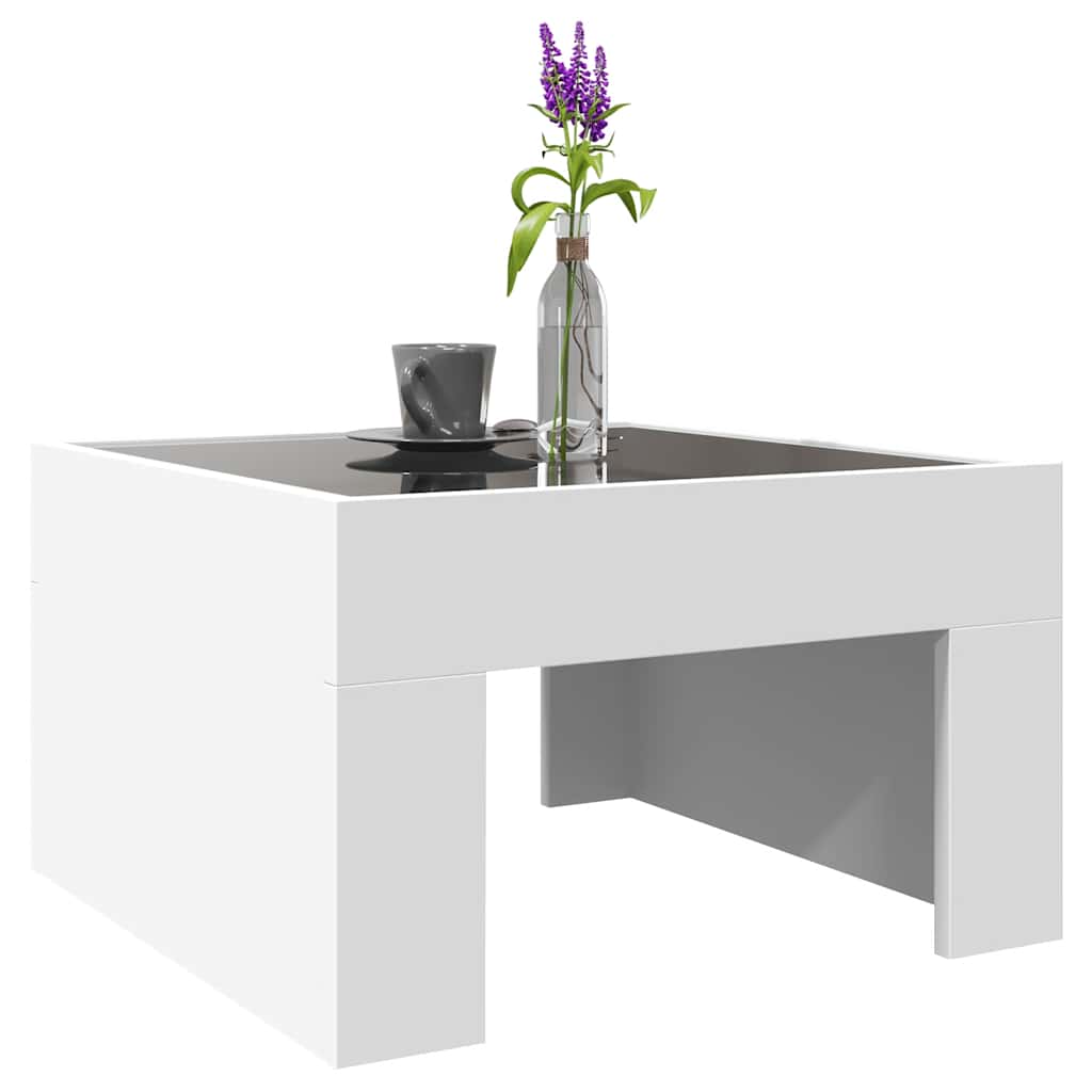 Tavolino da Salotto con LED Infinity Bianco 50x50x30 cm | homemem39