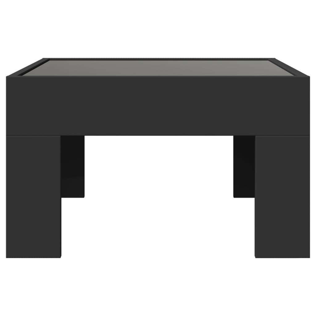 Tavolino da Salotto con LED Infinity Nero 50x50x30 cm | homemem39