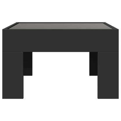 Tavolino da Salotto con LED Infinity Nero 50x50x30 cm | homemem39