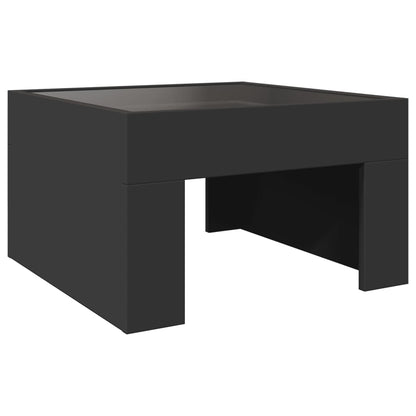 Tavolino da Salotto con LED Infinity Nero 50x50x30 cm | homemem39