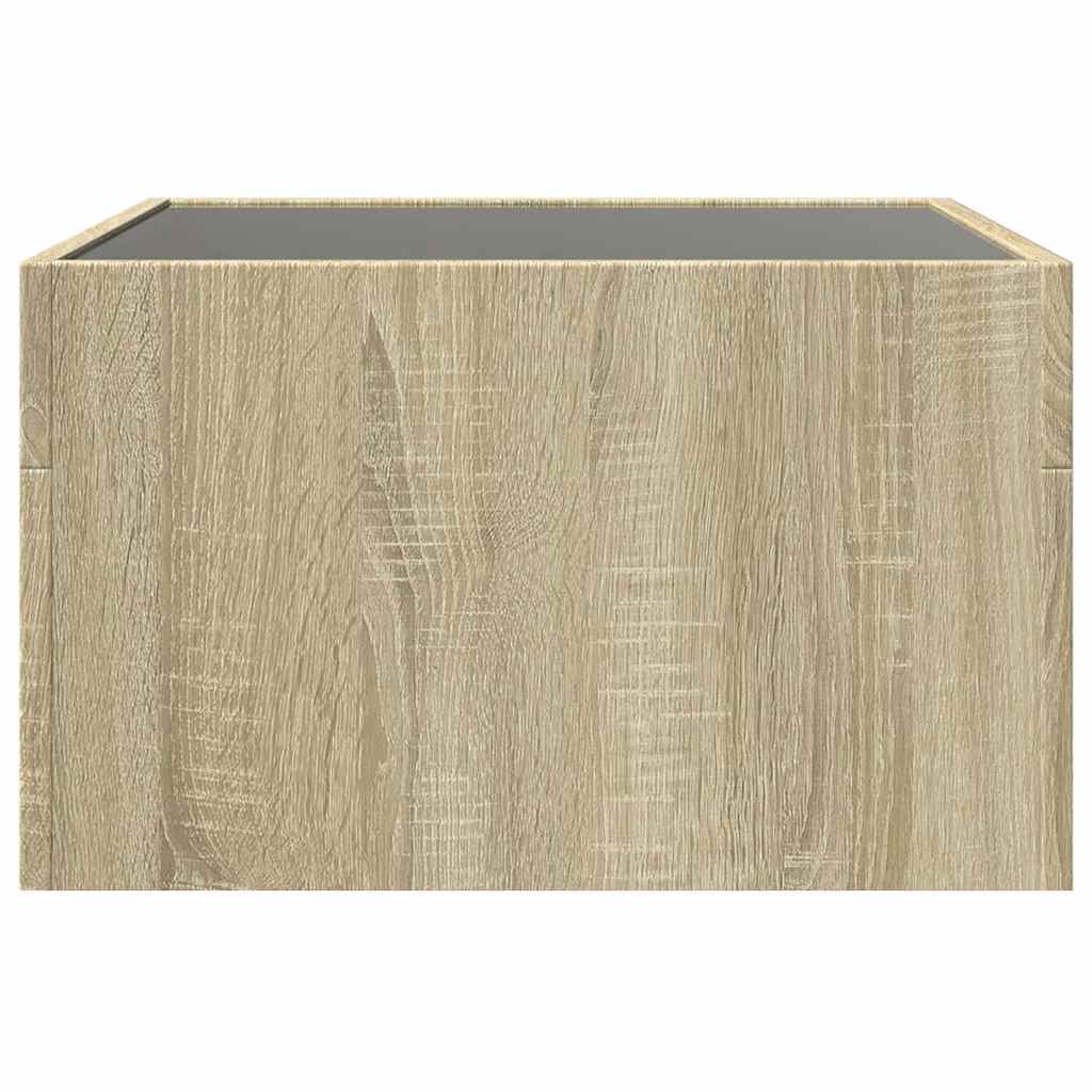 Tavolino da Salotto con LED Infinity Rovere Sonoma 50x50x30 cm