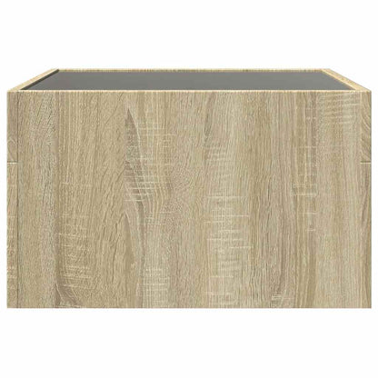 Tavolino da Salotto con LED Infinity Rovere Sonoma 50x50x30 cm