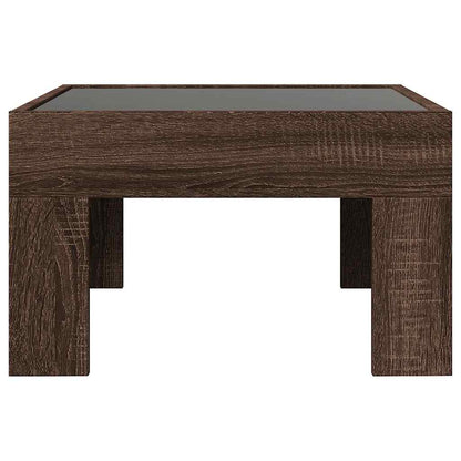 Tavolino da Salotto con LED Infinity Rovere Marrone 50x50x30 cm | homemem39