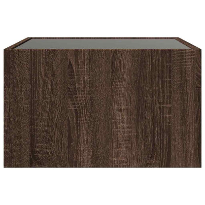 Tavolino da Salotto con LED Infinity Rovere Marrone 50x50x30 cm | homemem39