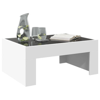 Tavolino da Salotto con LED Infinity Bianco 70x50x30 cm | homemem39