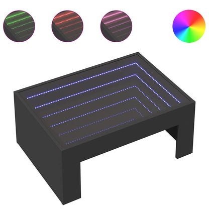 Tavolino da Salotto con LED Infinity Nero 70x50x30 cm | homemem39