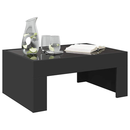 Tavolino da Salotto con LED Infinity Nero 70x50x30 cm | homemem39