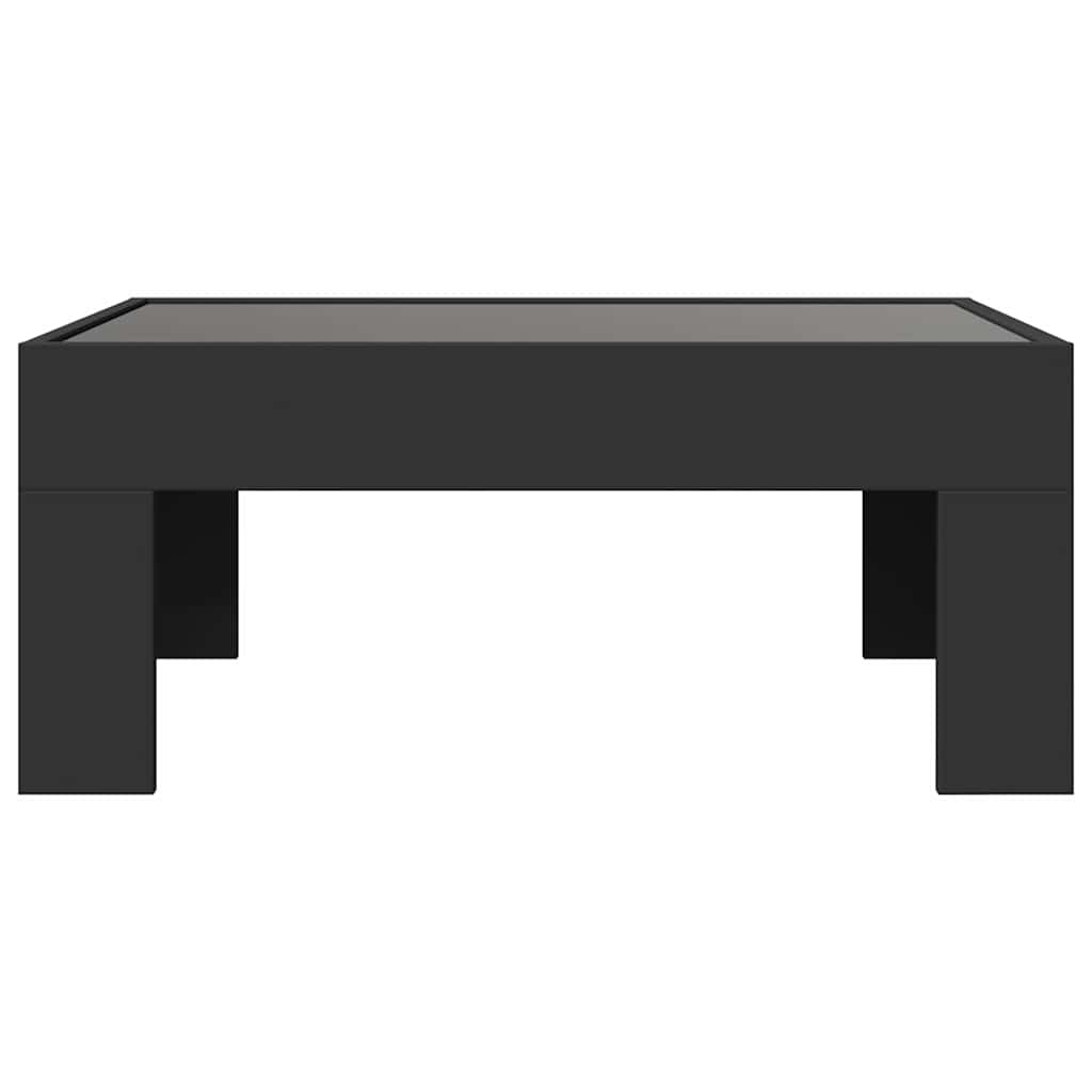Tavolino da Salotto con LED Infinity Nero 70x50x30 cm | homemem39