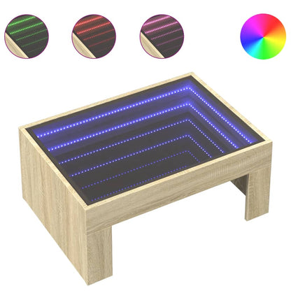 Tavolino da Salotto con LED Infinity Rovere Sonoma 70x50x30 cm | homemem39