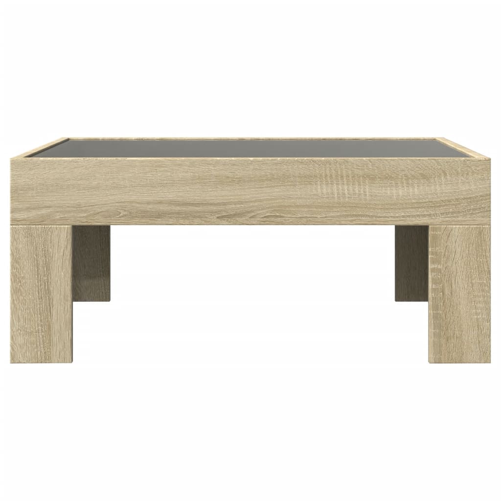 Tavolino da Salotto con LED Infinity Rovere Sonoma 70x50x30 cm