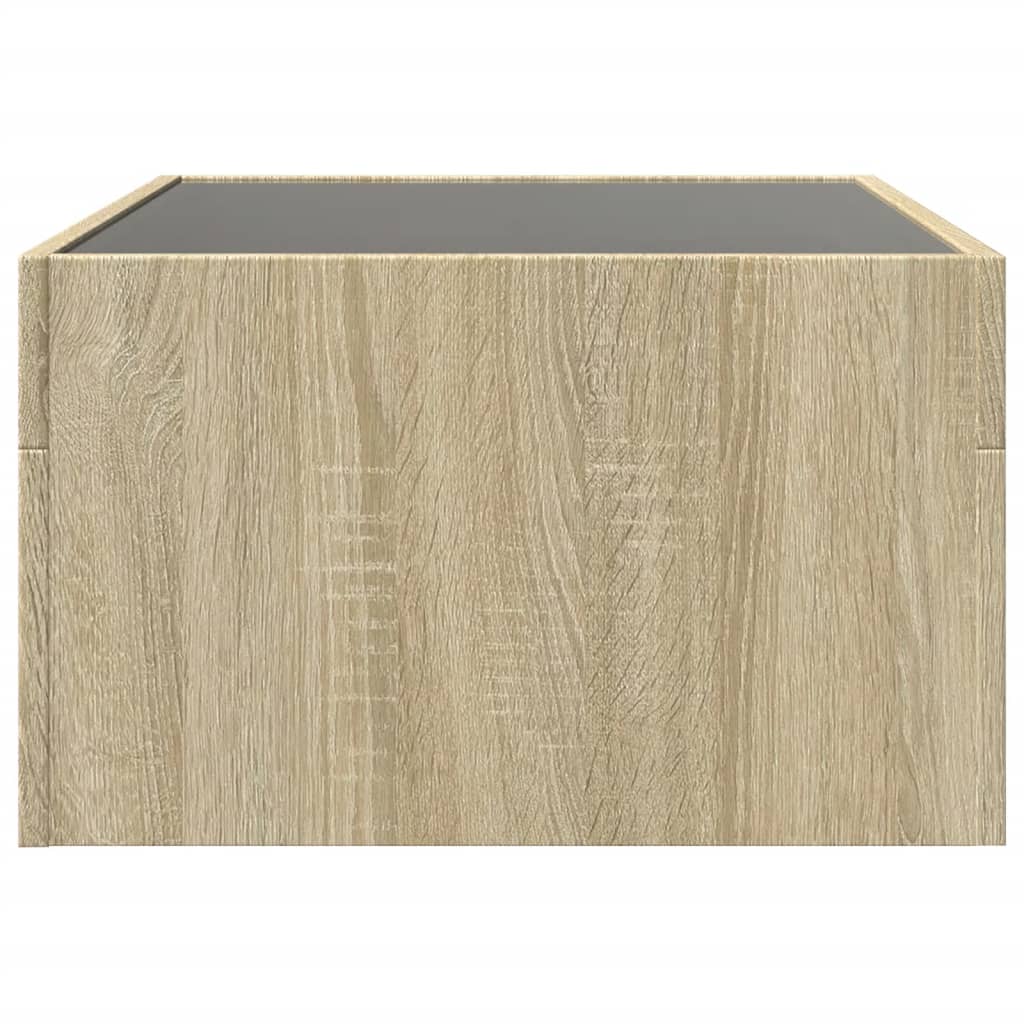 Tavolino da Salotto con LED Infinity Rovere Sonoma 70x50x30 cm | homemem39