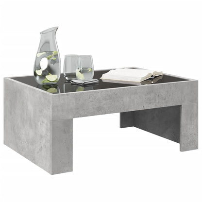 Tavolino da Salotto con LED Infinity Grigio Cemento 70x50x30 cm | homemem39