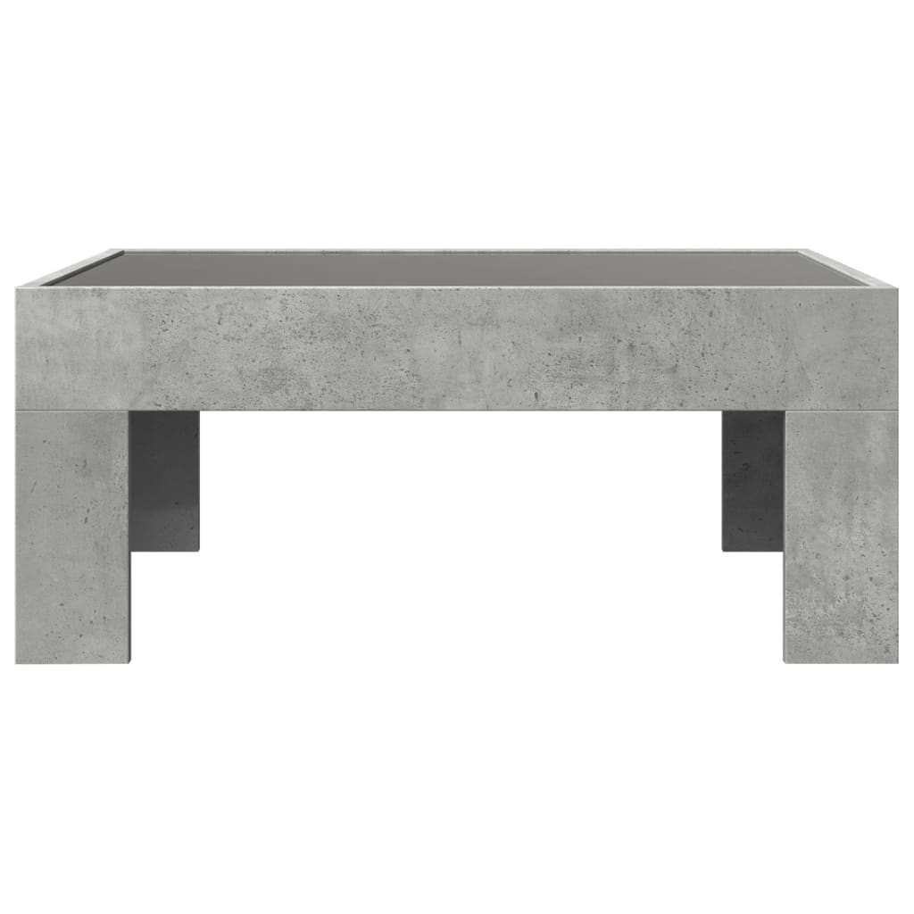 Tavolino da Salotto con LED Infinity Grigio Cemento 70x50x30 cm | homemem39