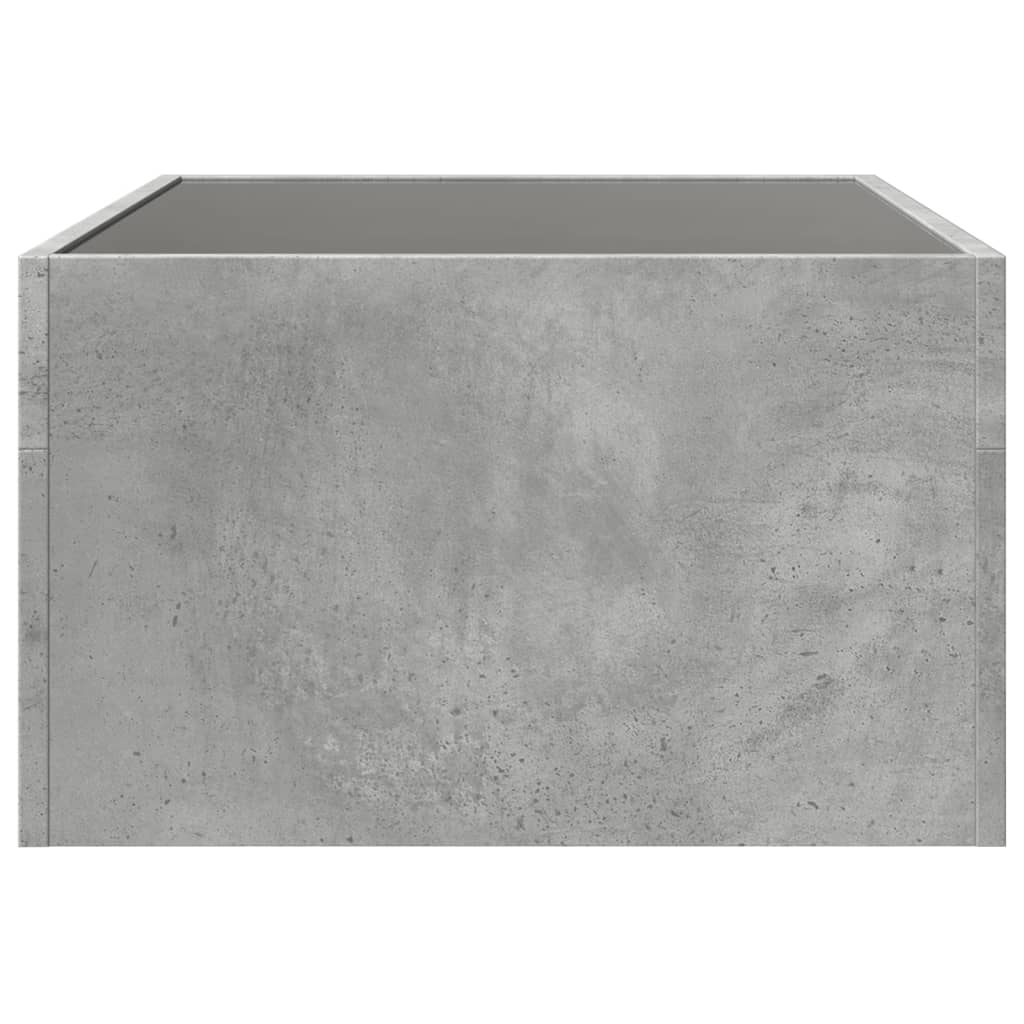 Tavolino da Salotto con LED Infinity Grigio Cemento 70x50x30 cm | homemem39