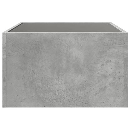 Tavolino da Salotto con LED Infinity Grigio Cemento 70x50x30 cm | homemem39