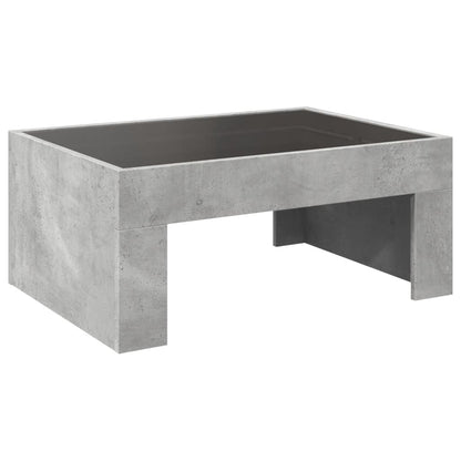 Tavolino da Salotto con LED Infinity Grigio Cemento 70x50x30 cm | homemem39