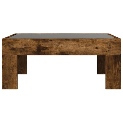 Tavolino da Salotto con LED Infinity Rovere Fumo 70x50x30 cm | homemem39
