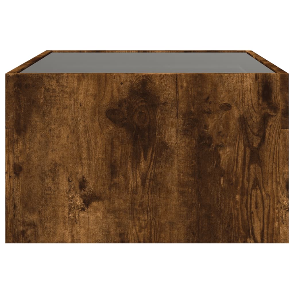 Tavolino da Salotto con LED Infinity Rovere Fumo 70x50x30 cm | homemem39