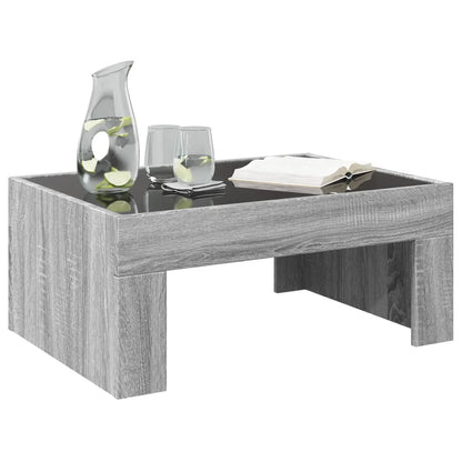 Tavolino da Salotto con LED Infinity Grigio Sonoma 70x50x30 cm