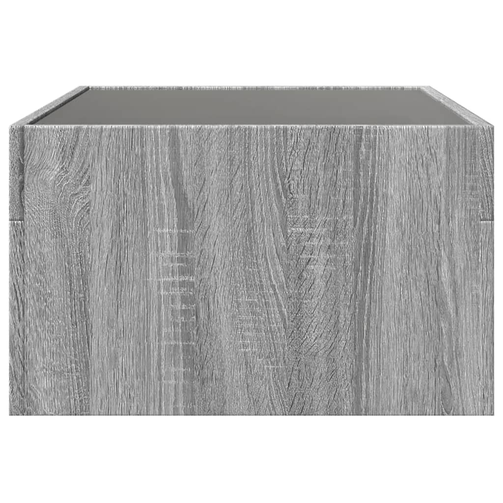 Tavolino da Salotto con LED Infinity Grigio Sonoma 70x50x30 cm