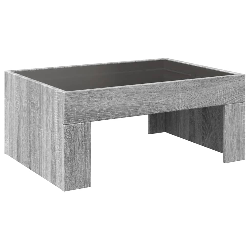 Tavolino da Salotto con LED Infinity Grigio Sonoma 70x50x30 cm