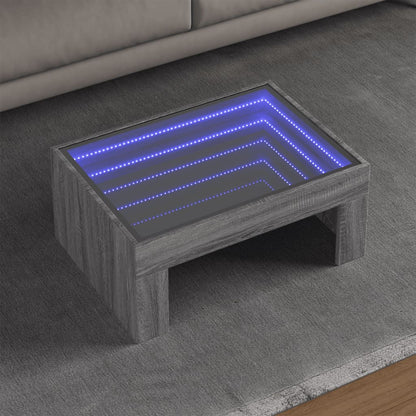 Tavolino da Salotto con LED Infinity Grigio Sonoma 70x50x30 cm | homemem39