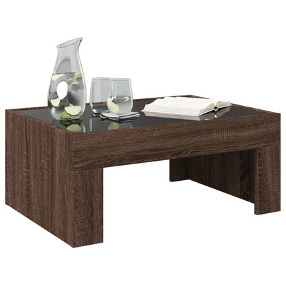 Tavolino da Salotto con LED Infinity Rovere Marrone 70x50x30 cm | homemem39