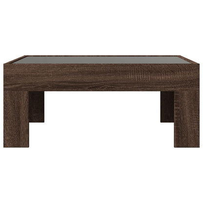 Tavolino da Salotto con LED Infinity Rovere Marrone 70x50x30 cm | homemem39