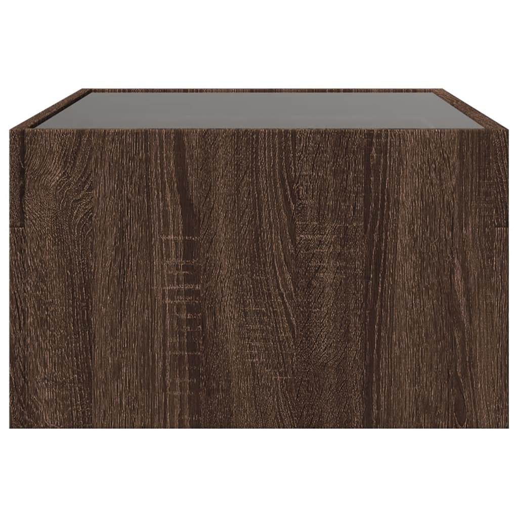 Tavolino da Salotto con LED Infinity Rovere Marrone 70x50x30 cm | homemem39