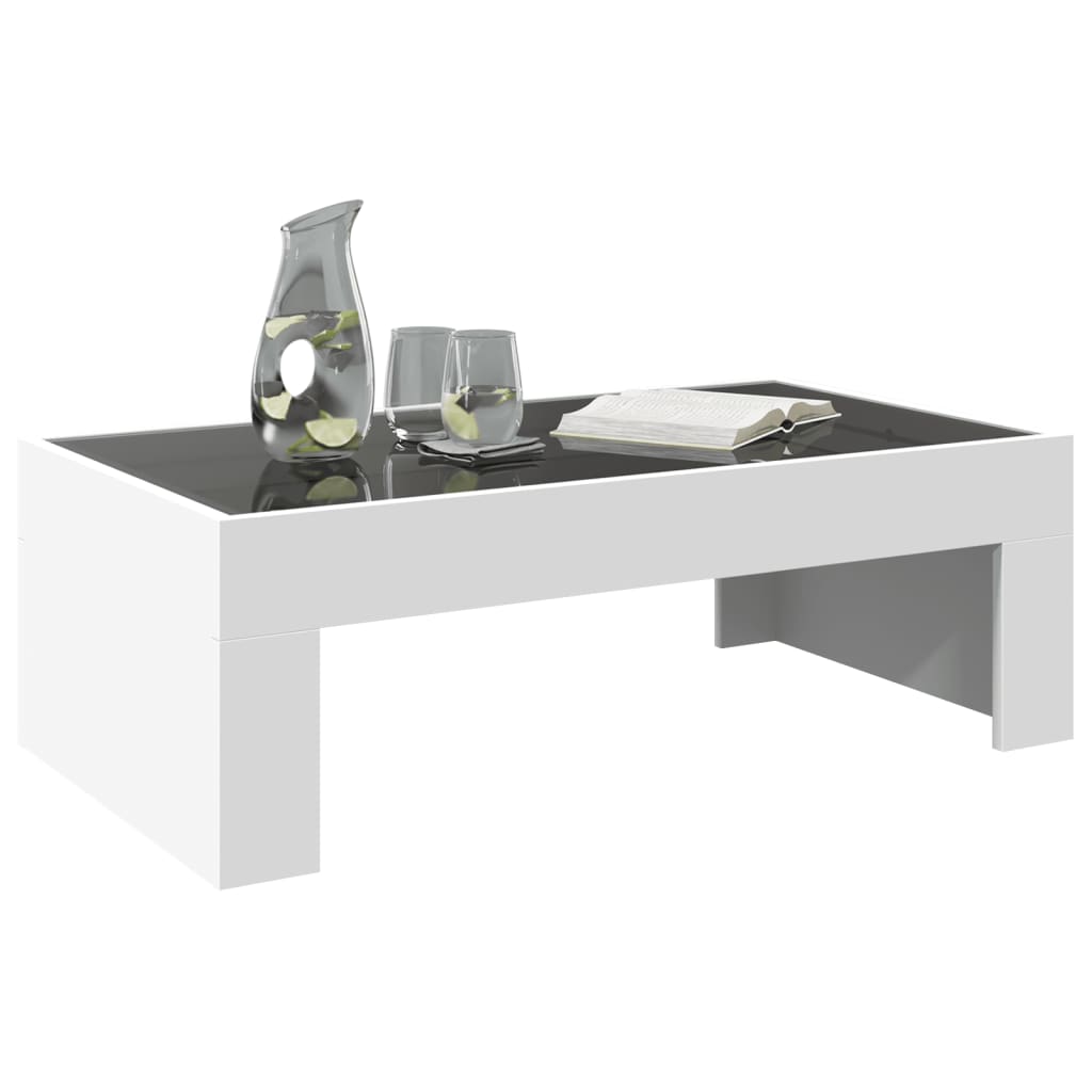 Tavolino da Salotto con LED Infinity Bianco 90x50x30 cm | homemem39