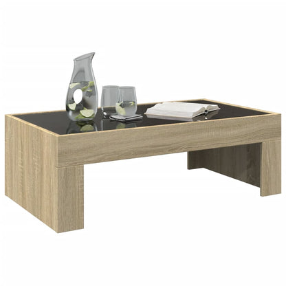 Tavolino da Salotto con LED Infinity Rovere Sonoma 90x50x30 cm