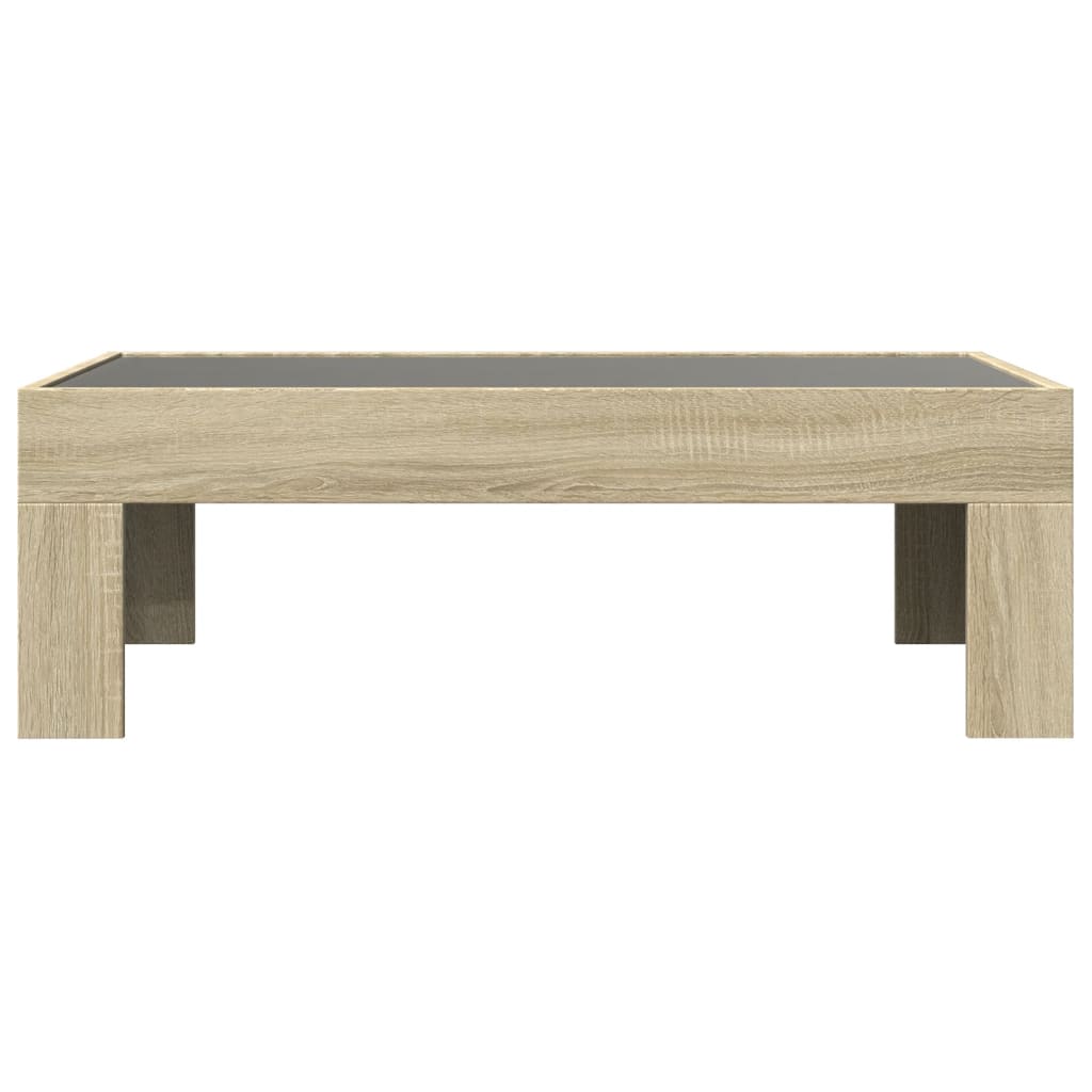 Tavolino da Salotto con LED Infinity Rovere Sonoma 90x50x30 cm