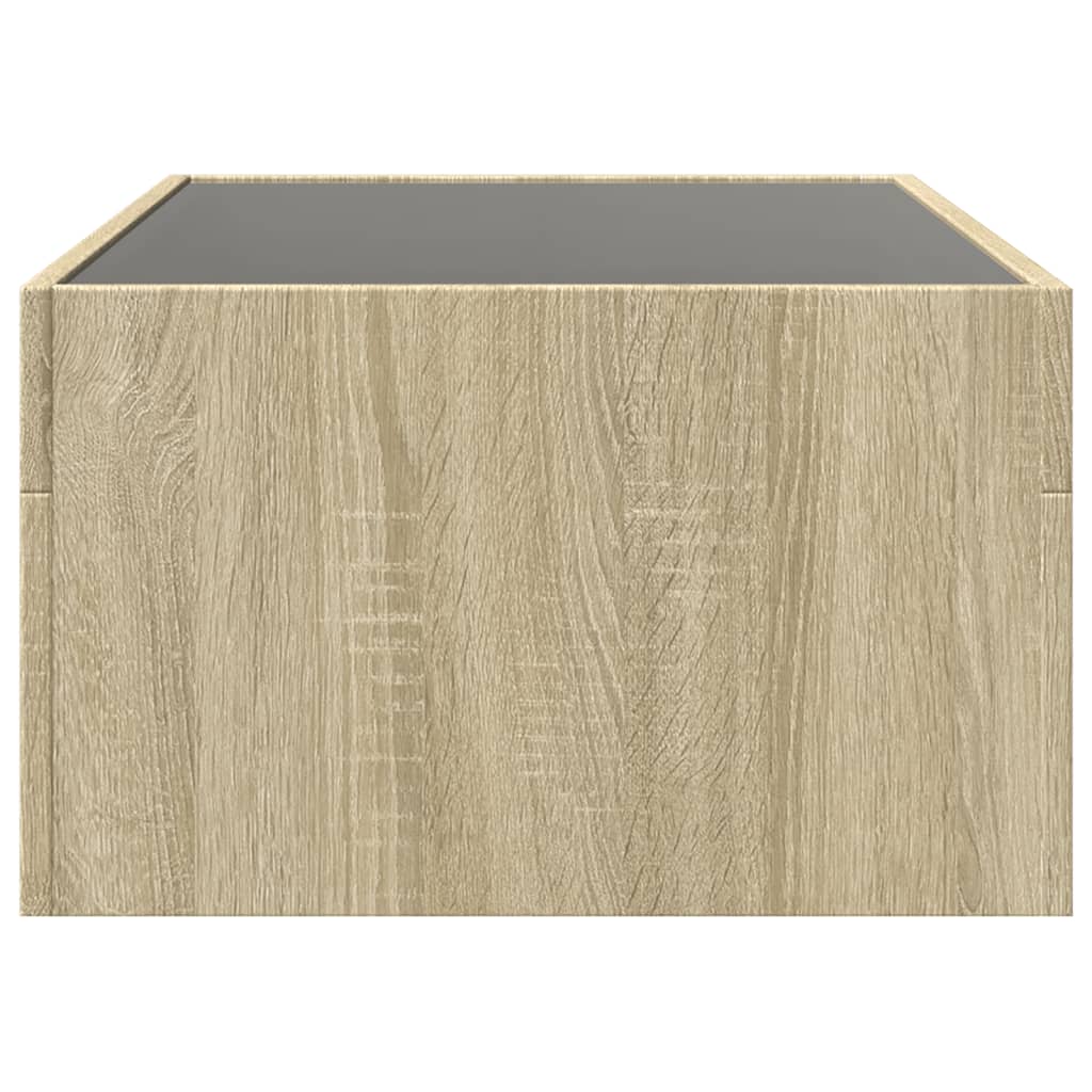 Tavolino da Salotto con LED Infinity Rovere Sonoma 90x50x30 cm