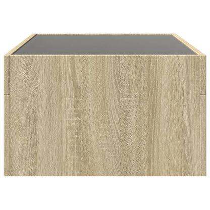 Tavolino da Salotto con LED Infinity Rovere Sonoma 90x50x30 cm