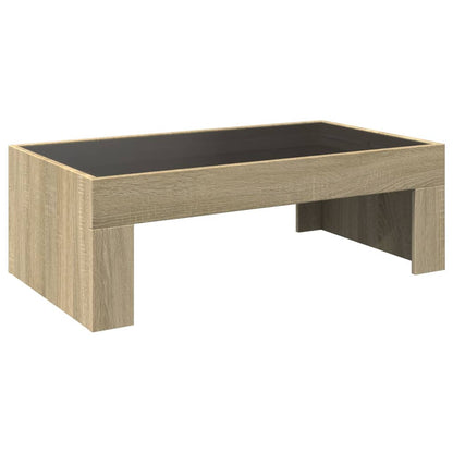 Tavolino da Salotto con LED Infinity Rovere Sonoma 90x50x30 cm
