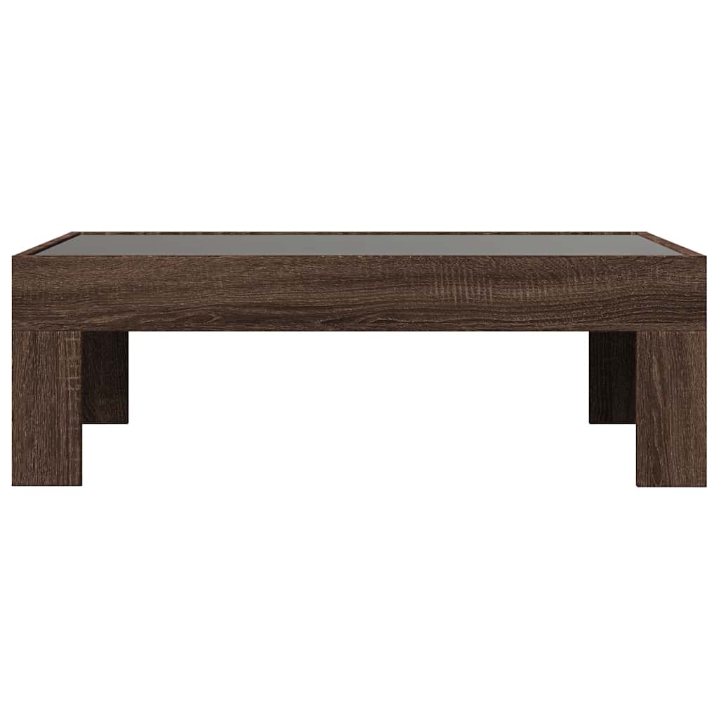 Tavolino da Salotto con LED Infinity Rovere Marrone 90x50x30 cm