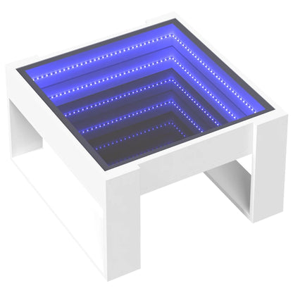Tavolino da Salotto con LED Infinity Bianco 50x53x30 cm | homemem39