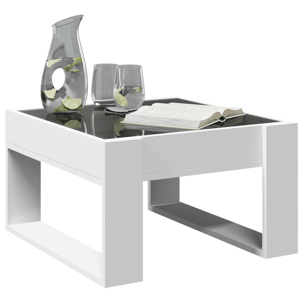 Tavolino da Salotto con LED Infinity Bianco 50x53x30 cm | homemem39