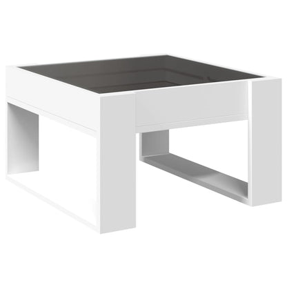 Tavolino da Salotto con LED Infinity Bianco 50x53x30 cm | homemem39