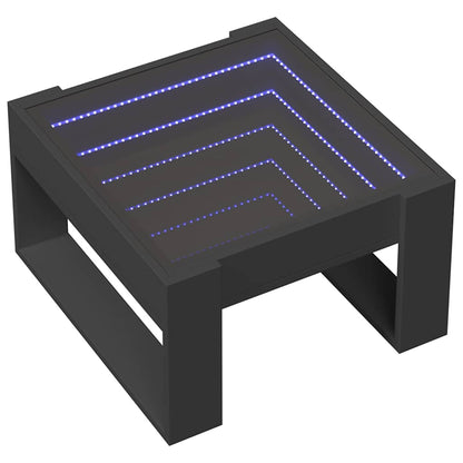 Tavolino da Salotto con LED Infinity Nero 50x53x30 cm | homemem39