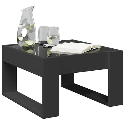 Tavolino da Salotto con LED Infinity Nero 50x53x30 cm | homemem39