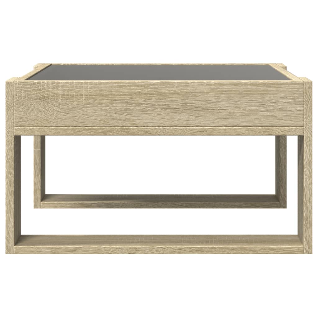 Tavolino da Salotto con LED Infinity Rovere Sonoma 50x53x30 cm