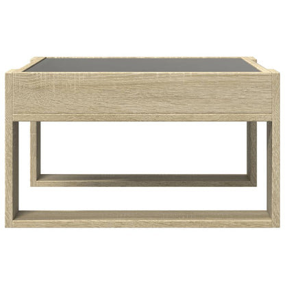 Tavolino da Salotto con LED Infinity Rovere Sonoma 50x53x30 cm