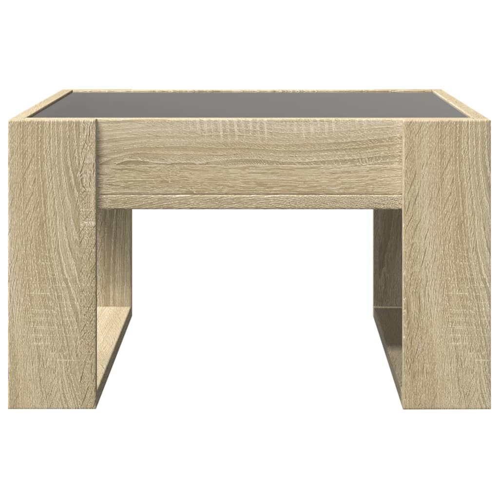 Tavolino da Salotto con LED Infinity Rovere Sonoma 50x53x30 cm | homemem39