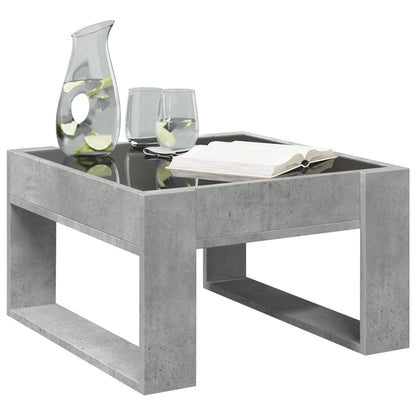Tavolino Salotto con LED Infinity Grigio Cemento 50x53x30 cm | homemem39