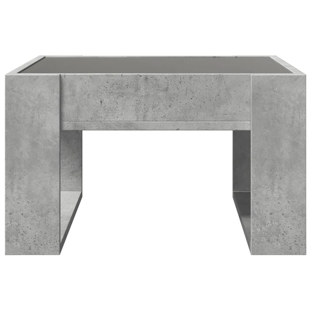Tavolino Salotto con LED Infinity Grigio Cemento 50x53x30 cm | homemem39