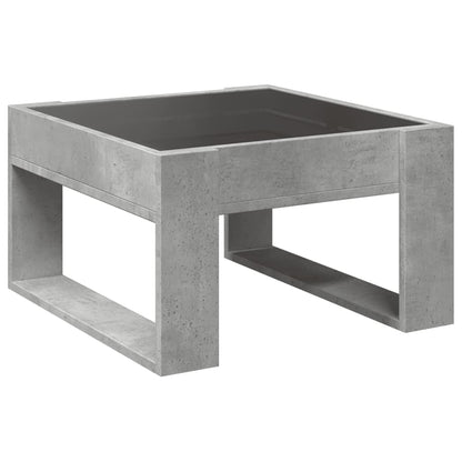 Tavolino Salotto con LED Infinity Grigio Cemento 50x53x30 cm | homemem39