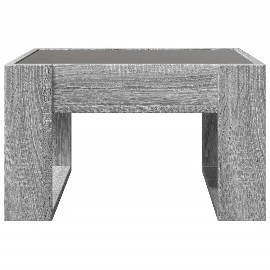Tavolino da Salotto con LED Infinity Grigio Sonoma 50x53x30 cm