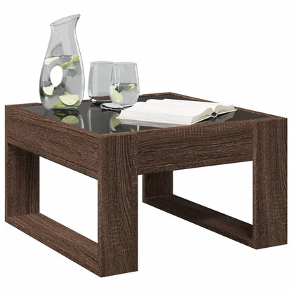 Tavolino Salotto con LED Infinity Rovere Marrone 50x53x30 cm | homemem39